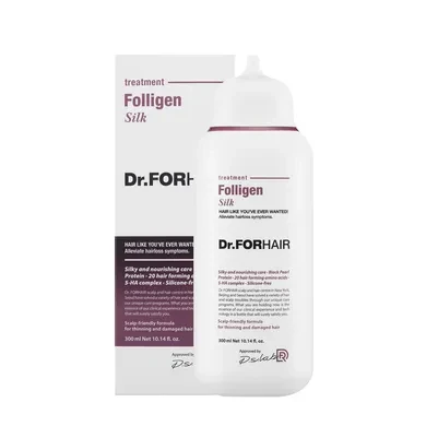 Відновлююча маска - кондиціонер для пошкодженого волосся Dr.FORHAIR Silk Treatment, 300 мл