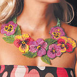 Цветочные орнаменты и объемные цветы в украшениях из бисера, фото 7
