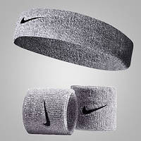 Набор повязка на голову Nike Swoosh Headband 1 шт. и напульсник Nike Swosh Wristbands 2 шт. (N.NN.07.051.OS.1)