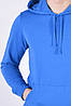 Розміри:L (48). Чоловіча худі, кофта з капюшоном з якісного і натурального трикотажу двунитки - яскраво-синя, фото 3