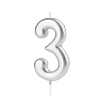 Свічка Цифра  срібло 3