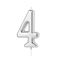 Свічка Цифра  срібло 4