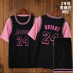 Баскетбольна форма Кобі Браянт 24 Лос Анджелес Лейкерз комплект Bryant Kobe Lakers чорно-рожева