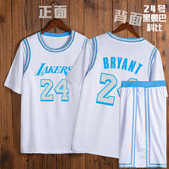 Баскетбольна форма Кобі Браянт 24 Лос Анджелес Лейкерз комплект Bryant Kobe Lakers біло-блакитна