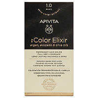 APIVITA My Color Elixir, Краска для волос без аммиака № 1.0- Черный