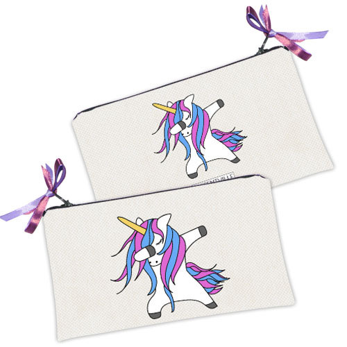 Жіноча косметичка з принтом на блискавці Единорог танцор 20х12 см, фото 1