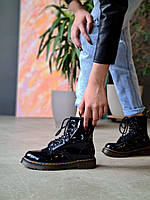 Женские ботинки черные зимние Dr. Martens 1460 Black Gloss (04969) 40