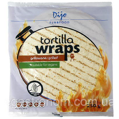 Тортилья пшенична грильована Діджо Dijo grillowana (4*62,5g) 250g 24шт/ящ (Код: 00-00012043)