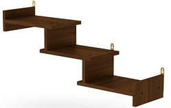 Полиця навісна на стіну MebelProff П-14, книжкова полиця, декоративна полиця в кімнату, будинок. Горіх