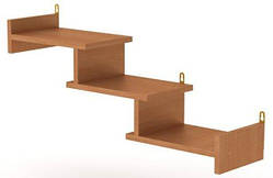 Полиця навісна на стіну MebelProff П-14, книжкова полиця, декоративна полиця в кімнату, будинок. Вільха