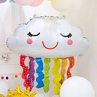 Шарик Облачко с радугой улыбкой и розовыми щёчками фигура 78×73 см