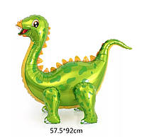 Ходячий шар Стегозавр зелёный на ножках 3Д фигура фольгированный Динозавр 57×92 см