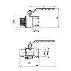 Кран кульовий SD Plus 1" ВН для газу (важіль) SD605NG25PN40, фото 2