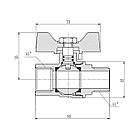 Кран кульовий SD Forte 1" ВН для газу (метелик) SF607G25, фото 2