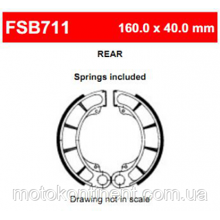 Мотоколодки барабанні FSB725 для SUZUKI LT-A/F 400 KING QUAD