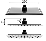 Змішувач для ванни та душу, чорний YOKA CUBE, фото 4