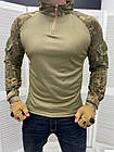 Чоловіча тактична сорочка Убакс з липучками під шоврони Армейська зелена кишені на рукавах, фото 6