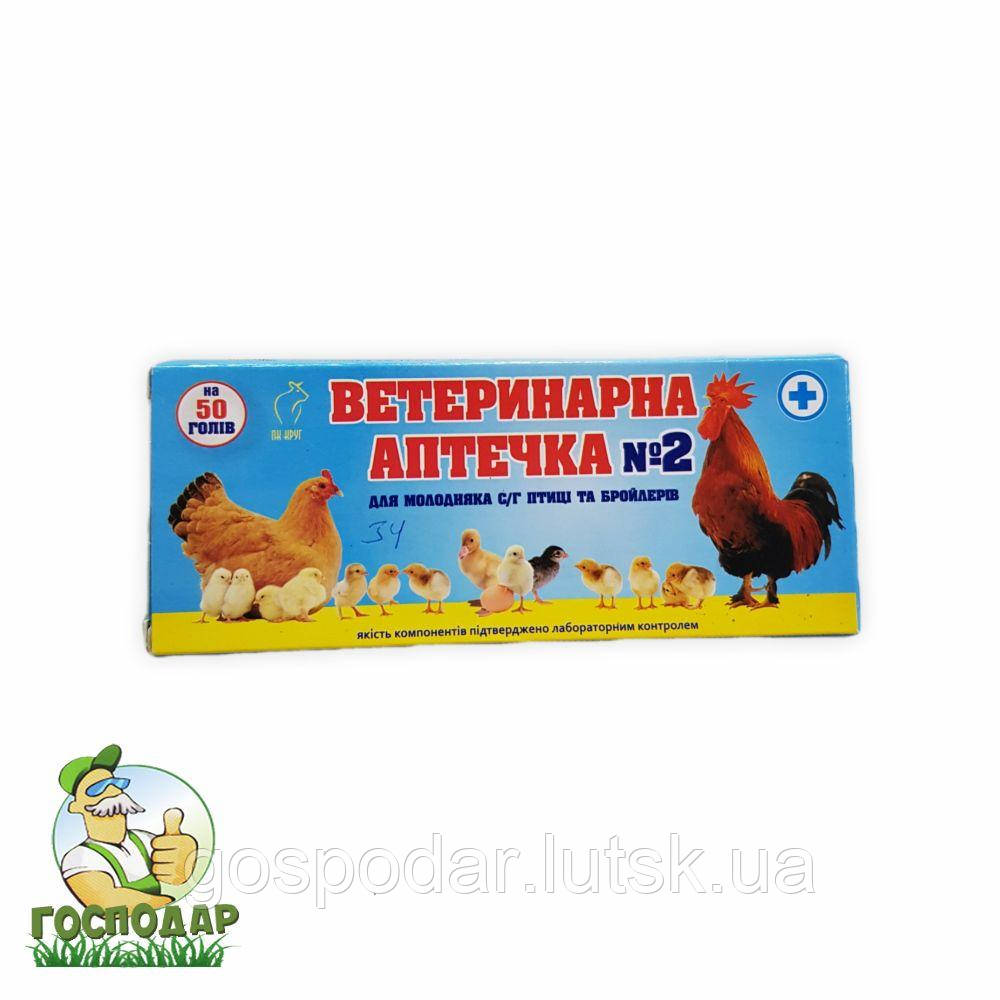 Ветеринарна аптечка №2 для молодняку с/г птахів та бройлерів, фото 1
