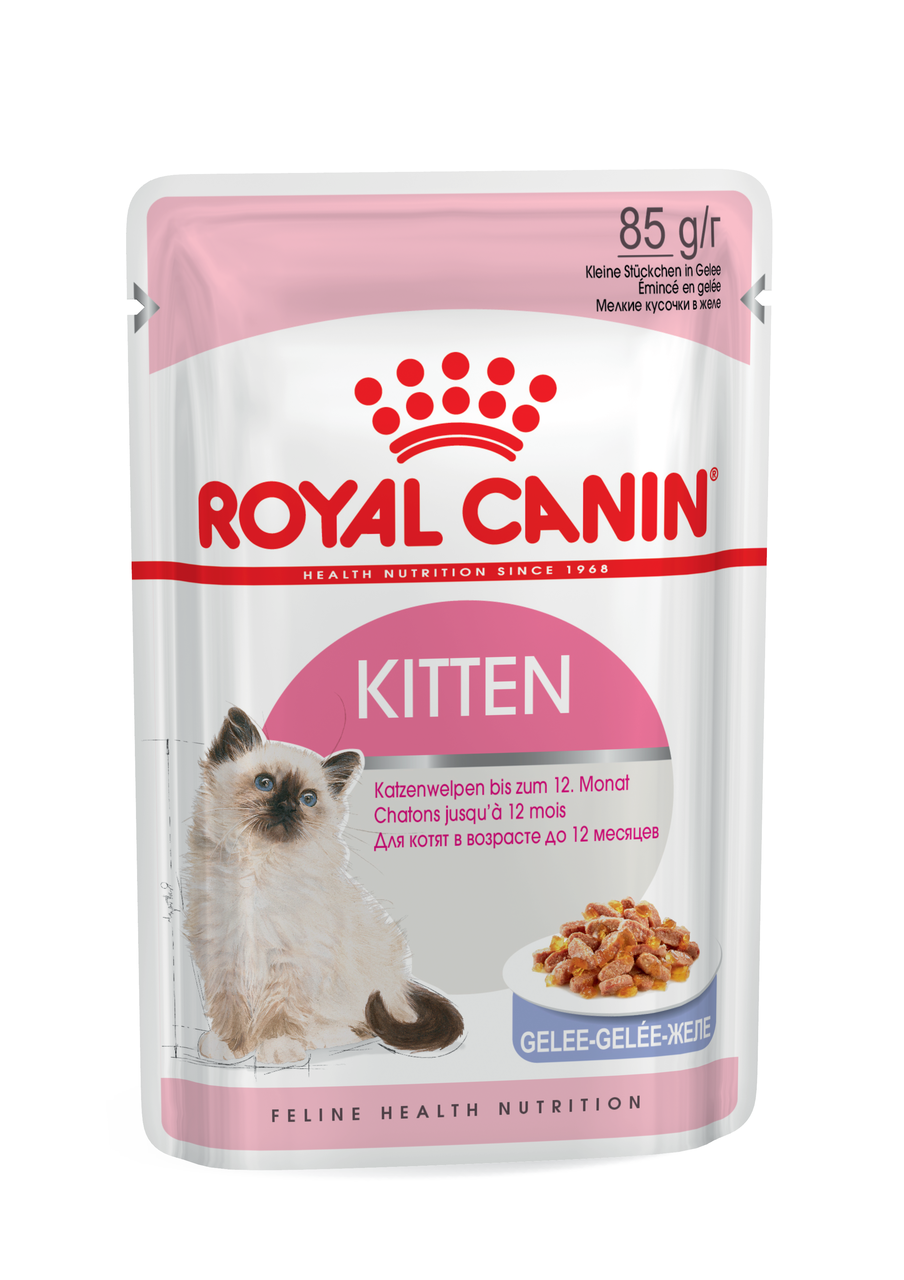 RC KITTEN INST jelly для кошенят в желе, пауч 1х85g;(12шт.в уп.)