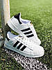Жіночі кросівки Adidas Superstar White Black Адідас Суперстар білі з чорним натурал шкіра хіт літа, фото 7