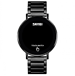 Електронні кварцові модні годинники металеві чорні з металевим браслетом, фото 2