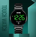 Електронні кварцові модні годинники металеві чорні з металевим браслетом, фото 5