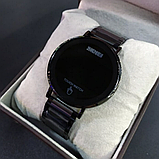 Електронні кварцові модні годинники металеві чорні з металевим браслетом, фото 7