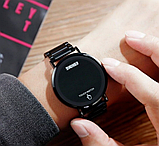 Електронні кварцові модні годинники металеві чорні з металевим браслетом, фото 6