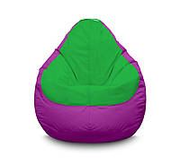 Кресло мешок груша Оксфорд Зеленый/Фиолетовый