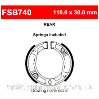Мотоколодки барабанні FSB740 для HONDA XL 250, XR 250, XL 350, NX 250 DOMINATOR