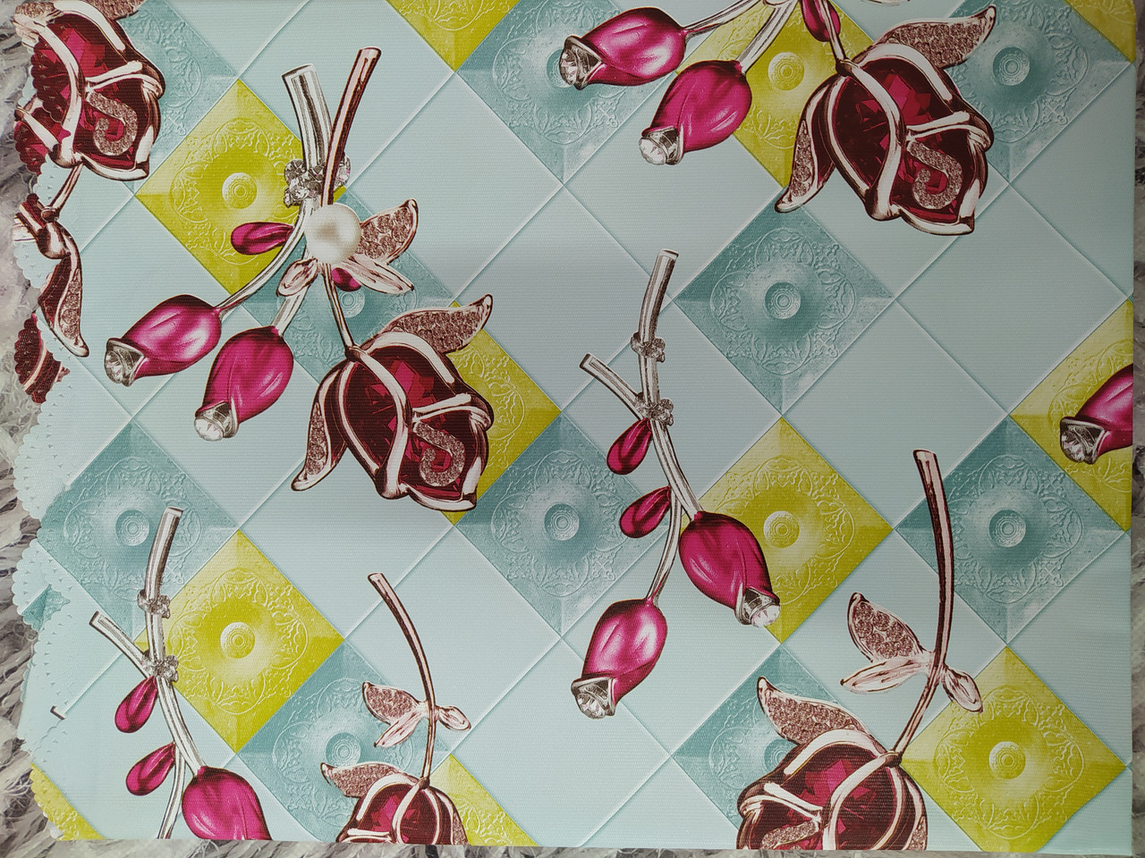 Скатертина 3D полімерна розмір 110 на140 см на прямокутний стіл стандарт С-4600