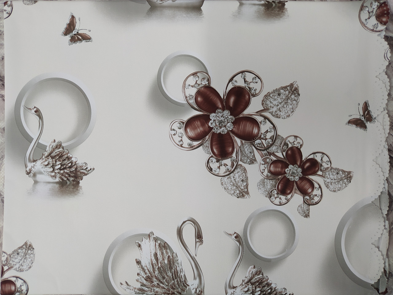 Скатертина 3D полімерна розмір 110 на140 см на прямокутний стіл стандарт С-4600