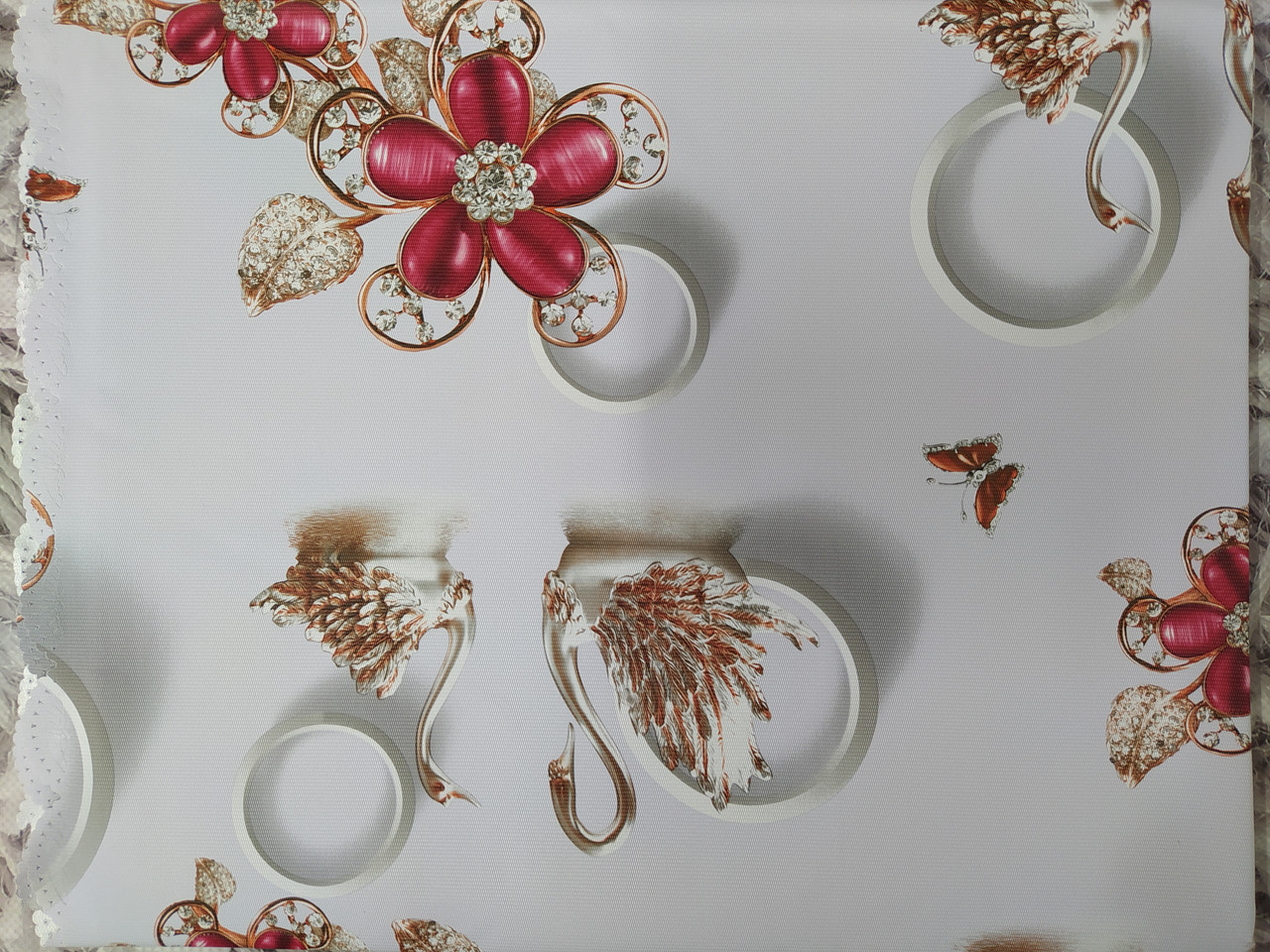 Скатертина 3D полімерна розмір 110 на140 см на прямокутний стіл стандарт С-4600