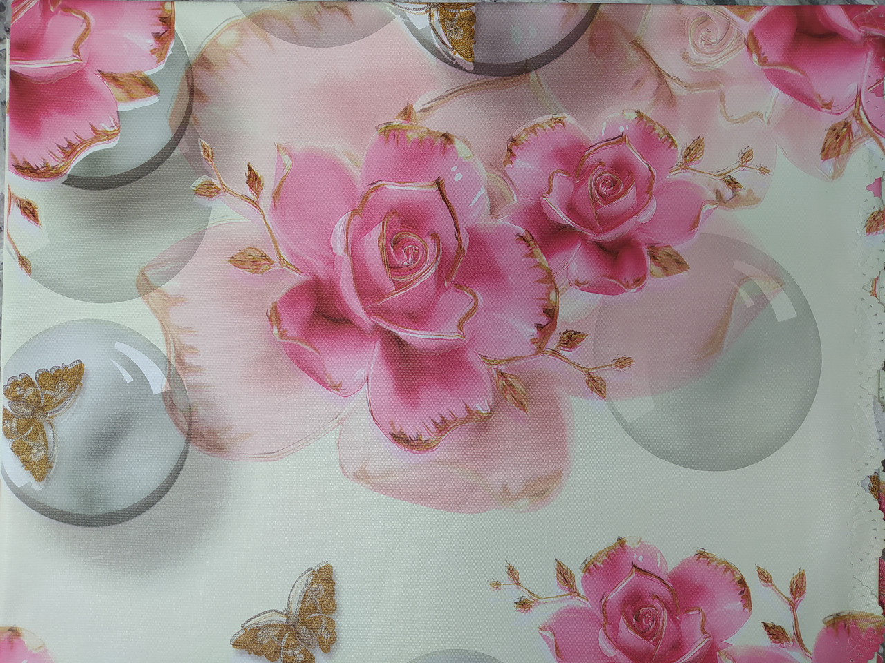 Скатертина 3D полімерна розмір 110 на140 см на прямокутний стіл стандарт С-4600