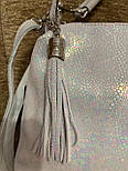 Стильна красива світла сумка з натуральної шкіри, фото 4