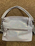 Стильна красива світла сумка з натуральної шкіри, фото 3