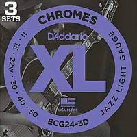 Струны D'Addario ECG24-3D Chromes Flat Wound 11-50 1 set
