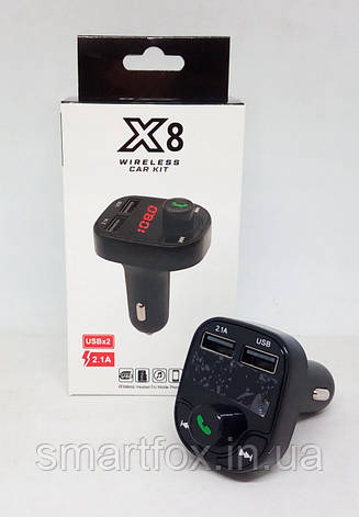 FM-модулятор X8 BT Bluetooth (біла коробка), фото 1