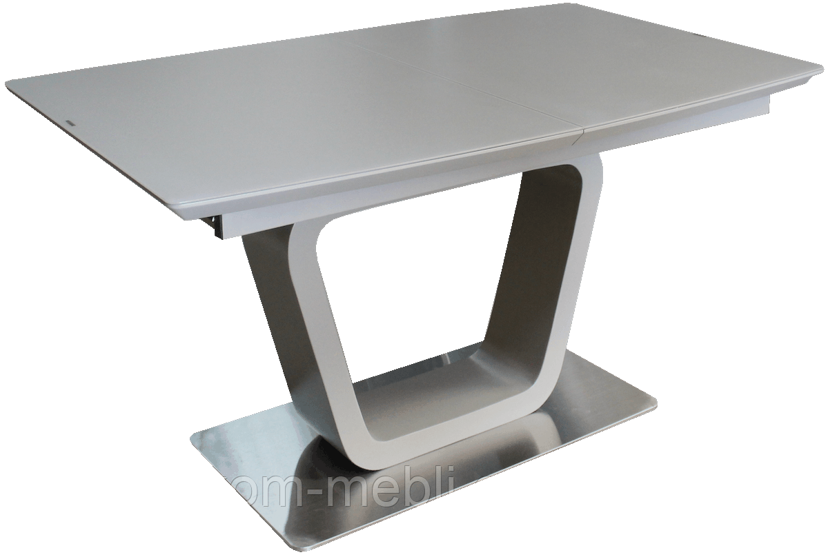СТОЛ ОБЕДЕННЫЙ РАСКЛАДНОЙ СЕРО БЕЖЕВЫЙ САТИН DAOSUN DT 8108 NEW СТЕКЛО+МДФ, фото 1