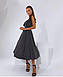 Ніжна літня сукня міді із софту на гумці з воланами, фото 2