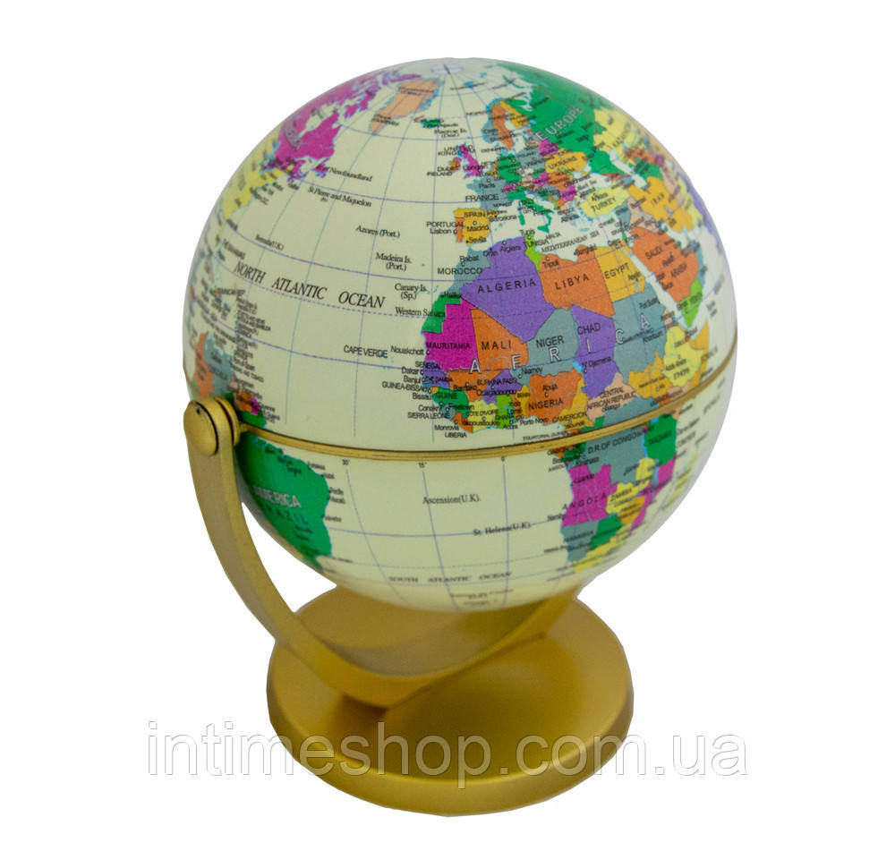 Маленький крутящийся декоративный политический глобус Земли, глобус мира с широтами и меридианами (TI) - фото 1 - id-p1498941283