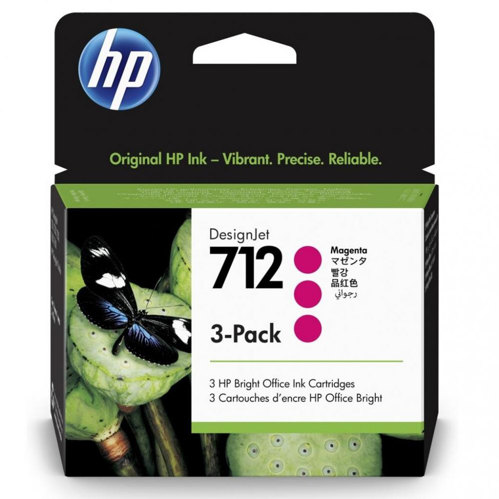 Картридж HP No.712 3-Pack для HP DesignJet T230/630/650, Magenta, 3 по 29 мл