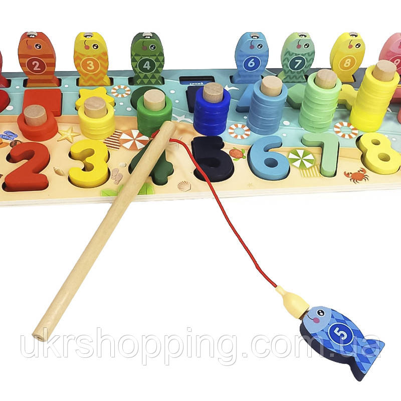 Развивающие игрушки для детей "Сафари" Woody MD1602RU магнитная рыбалка, доска сортер развивалка (SH) - фото 5 - id-p1587062831