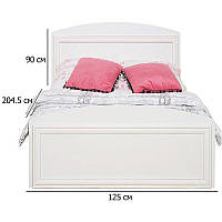 Біле односпальне ліжко каркас Гербор Салерно LOZ120 для кімнати підлітка