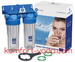 Система корпусів фільтрів Aquafilter FHPRCL12-B-TWIN, 10"
