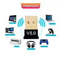 USB Bluetooth 5.0 адаптер Ankndо. ЮСБ блютус, блютуз адаптер для компьютера, ПК, ноутбука D34S