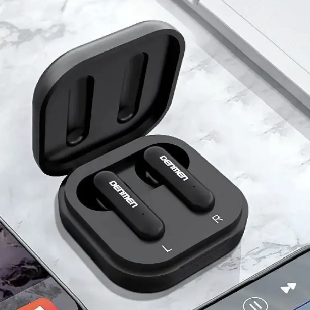 Бездротові навушники з мікрофоном bluetooth навушники в кейсі Bluetooth DENMEN DL10 Чорний