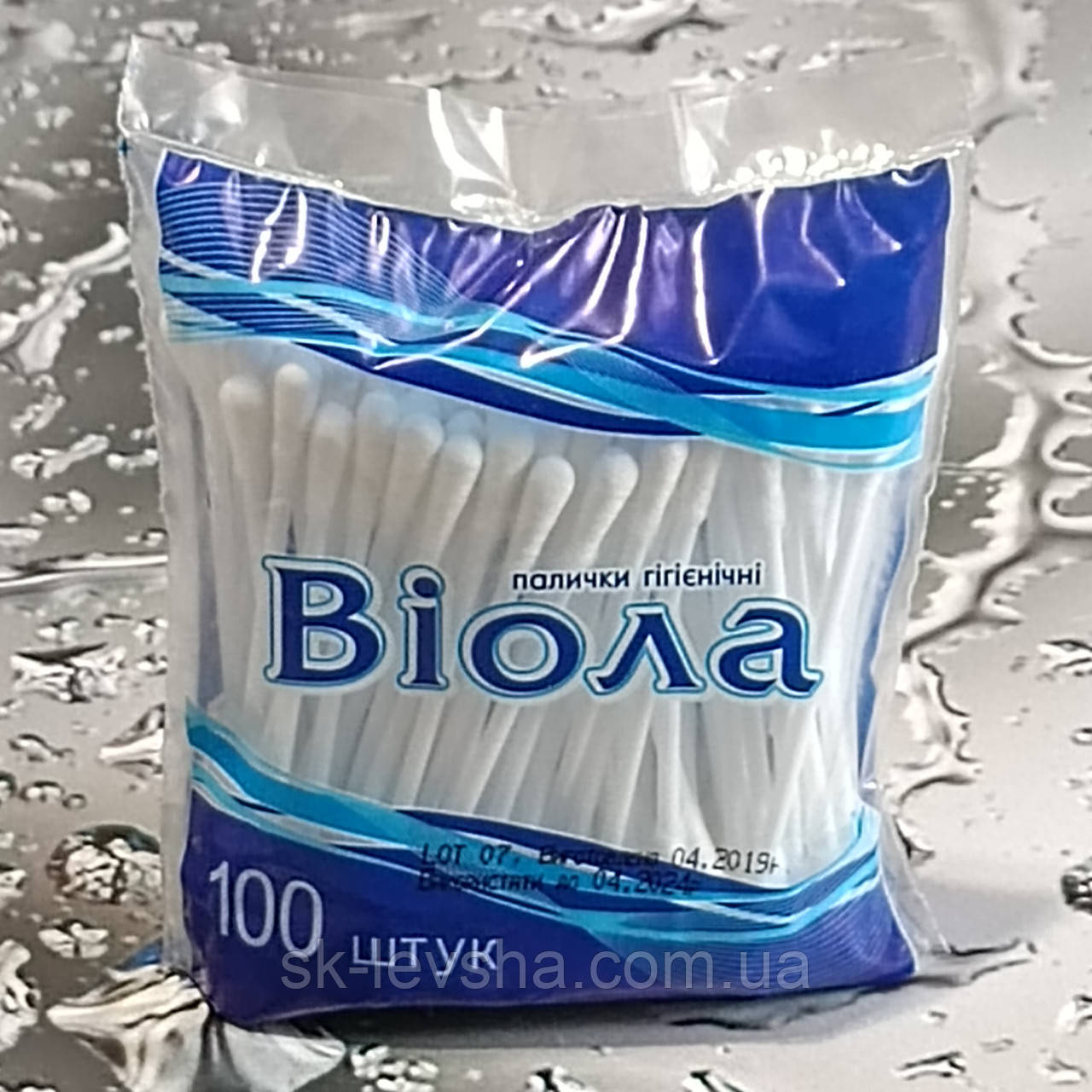 Ватні палички Віола 100 шт. в м’якій упаковці 80±5 мм.