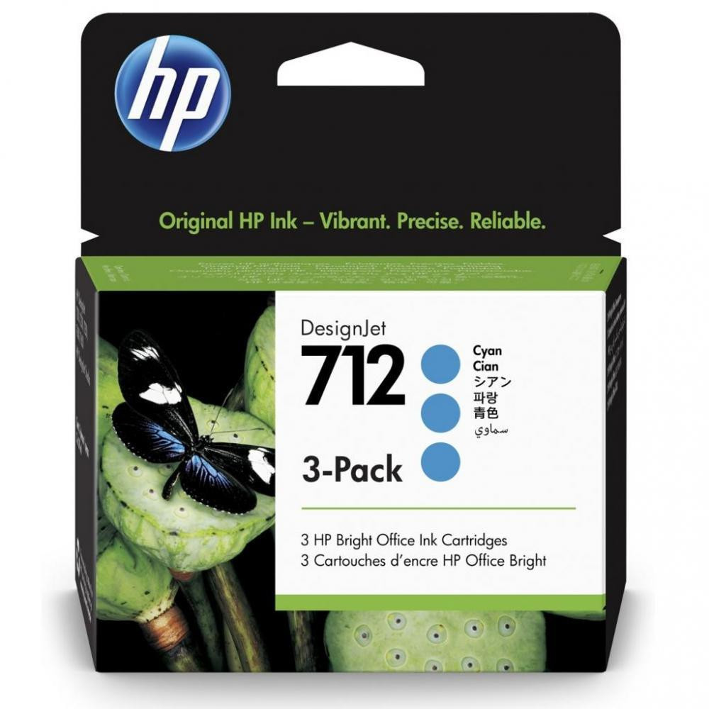 Картридж HP No.712 3-Pack для HP DesignJet T230/630/650, Cyan, 3 по 29 мл, фото 1