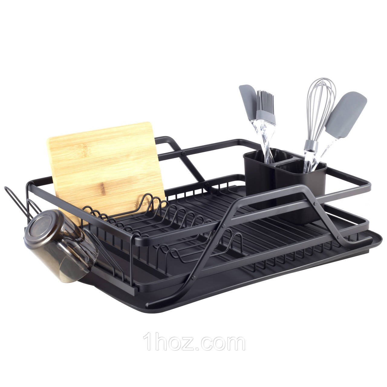 Сушарка для посуду Kamille 59х38х13 см з алюмінію з піддоном KM-0751, фото 1